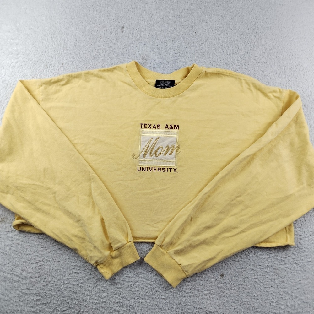 Jansport‎ A&M Sweatshirt Cropped Women's 2XL Yellow Embroidered Made in USA